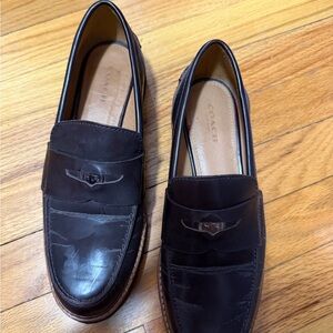 Coach Dark Brown Leather Penny Loafers
